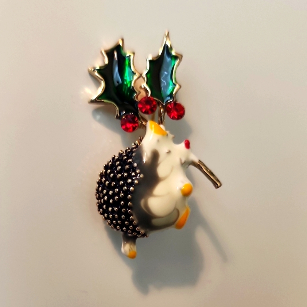 Holly Hedgehog BROOCH WHIMSY